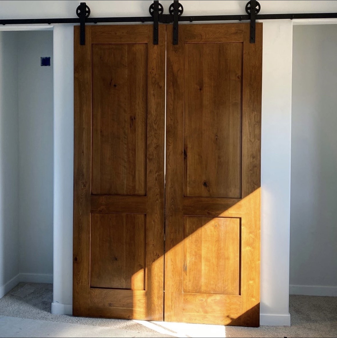 Pair of cherry sliding barn doors