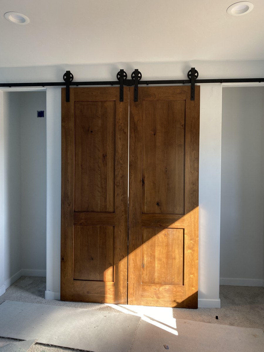 Pair of cherry sliding barn doors